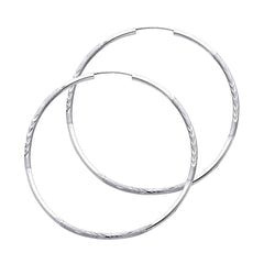 14K White Gold 2mm Diamond Cut GOLD EARRINGS