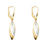14K Two Tone Gold Teardrop Assorted Earrings