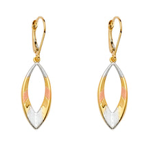 Load image into Gallery viewer, 14K Two Tone Gold Hanging Earrings