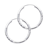 14K White Gold 2mm Diamond Cut GOLD EARRINGS