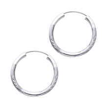 Load image into Gallery viewer, 14K White Gold 2mm Diamond Cut GOLD EARRINGS
