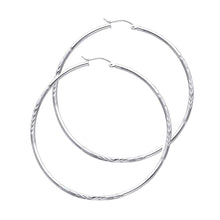 Load image into Gallery viewer, 14K White Gold 2mm Diamond Cut GOLD EARRINGS