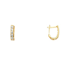 Load image into Gallery viewer, 14K Yellow CZ Huggies Earring 1grams