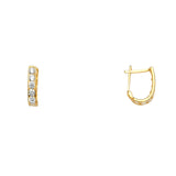 14K Yellow CZ Huggies Earring 1grams