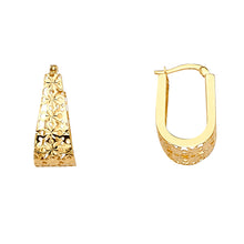 Load image into Gallery viewer, 14K Yellow Filigree U Shape Earring 2.4grams