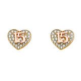 14k Tri Color Gold Assorted Earrings With Push Back