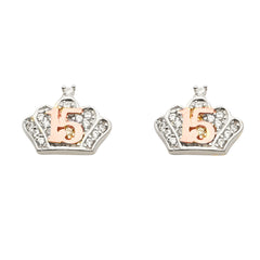 14k Tri Color Gold Assorted Earrings With Push Back