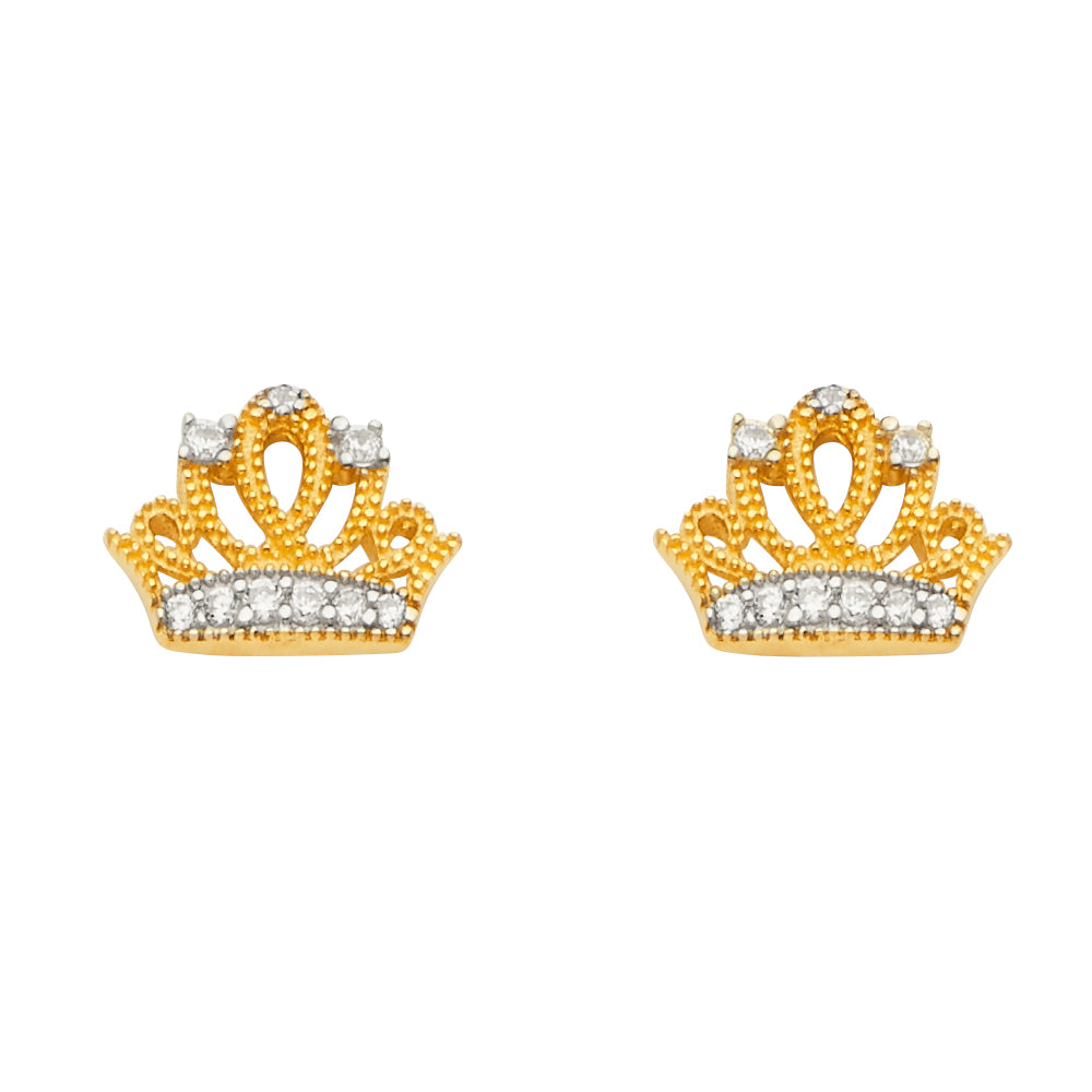 14k Yellow Gold Assorted Earrings With Push Back