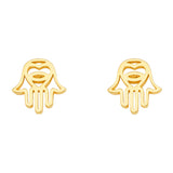 14k Yellow Gold Assorted Earrings With Push Back