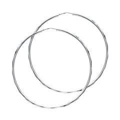 14K White Gold 1.5mm Hoop Earrrings