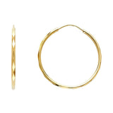 14K Yellow Gold 1.5mm Hoop Earrrings