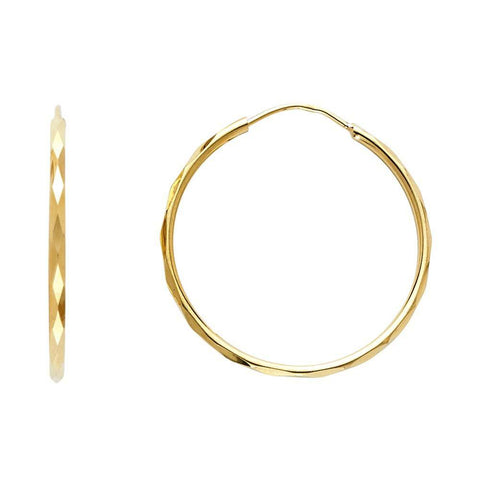 14K Yellow Gold 1.5mm Hoop Earrrings