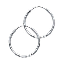 Load image into Gallery viewer, 14K White Gold 1.5mm Hoop Earrrings