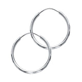 14K White Gold 1.5mm Hoop Earrrings