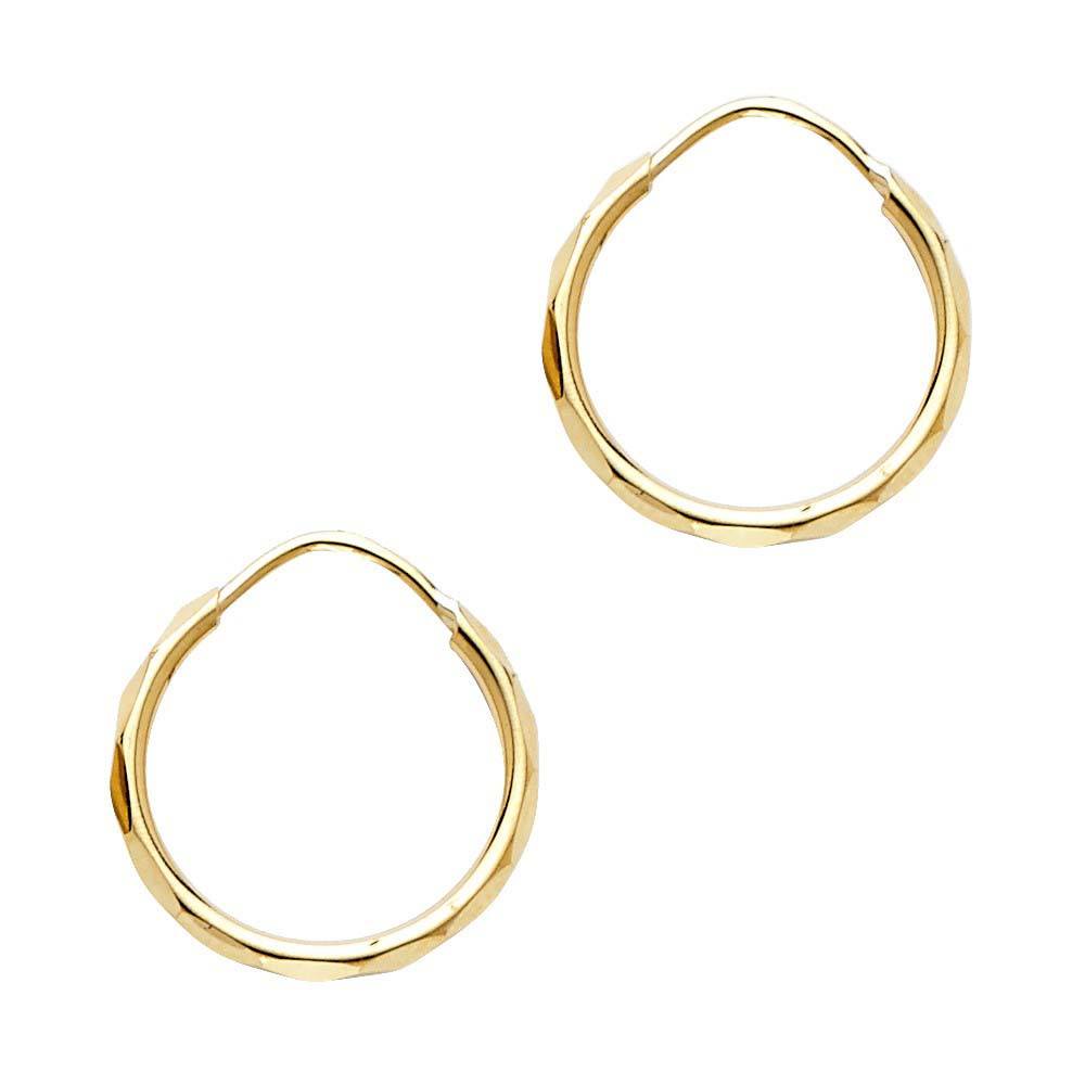 14K Yellow Gold 1.5mm Hoop Earrrings