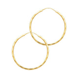 14k Yellow Gold 1.5mm Hoop Earrings