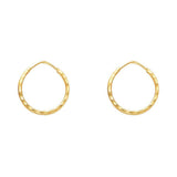 14k Yellow Gold 1.5mm Hoop Earrings