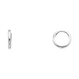 14K White Gold 2mm Huggies Earrings