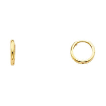 Load image into Gallery viewer, 14K Yellow Gold 2mm Huggies Earrings
