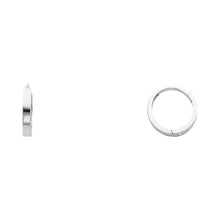 Load image into Gallery viewer, 14K White Gold 2mm Square Tube Huggies Earrings