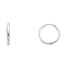Load image into Gallery viewer, 14K White Gold 2mm Huggies Earrings