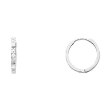 Load image into Gallery viewer, 14K White Gold 2mm Square Huggies Earrings