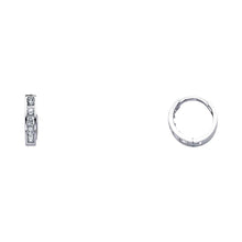 Load image into Gallery viewer, 14K White Gold 2mm CZ Huggies Earrings
