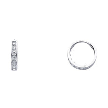 Load image into Gallery viewer, 14K White Gold 2mm CZ Huggies Earrings