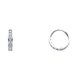 14K White Gold 2mm CZ Huggies Earrings