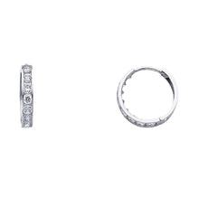 Load image into Gallery viewer, 14K White Gold 2mm CZ Huggies Earrings