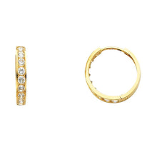 Load image into Gallery viewer, 14K Yellow Gold 3mm CZ Huggies Earrings