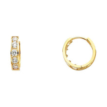Load image into Gallery viewer, 14K Yellow Gold 4mm CZ Huggies Earrings