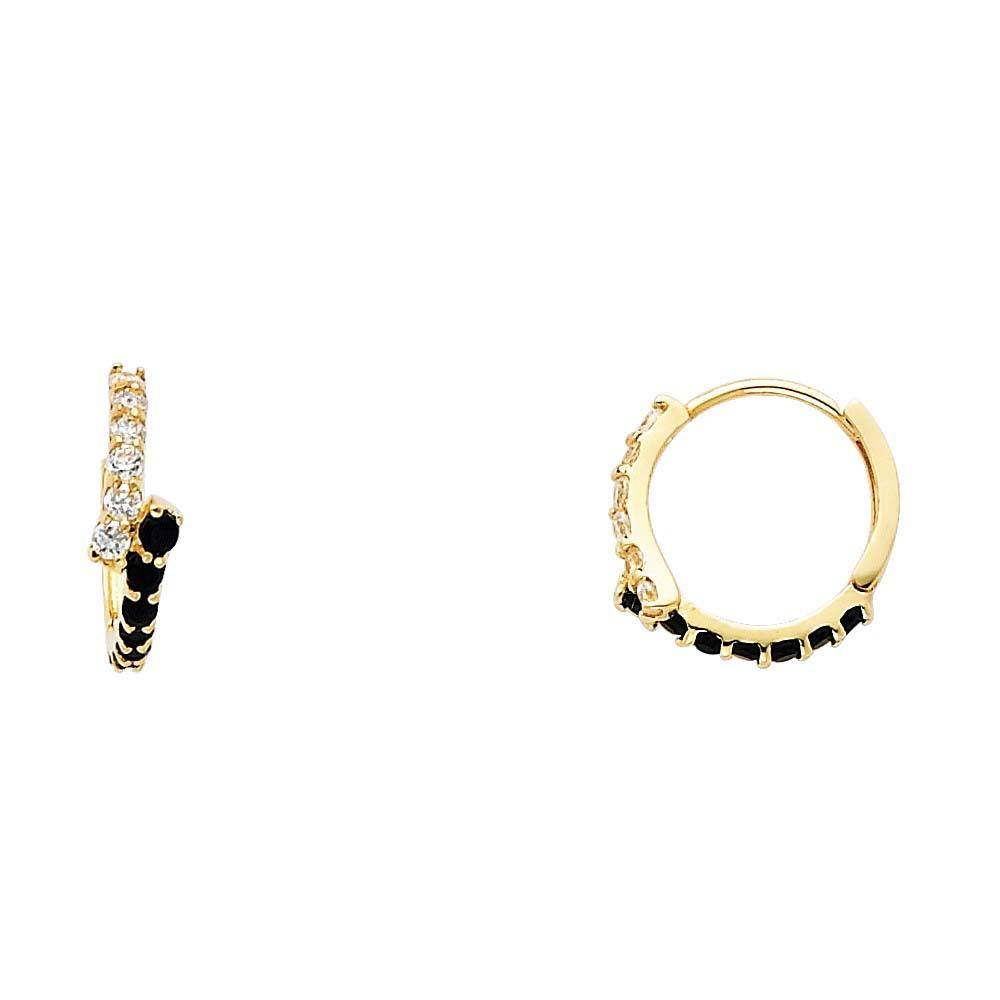 14K Yellow Gold 4mm CZ Huggies Earrings