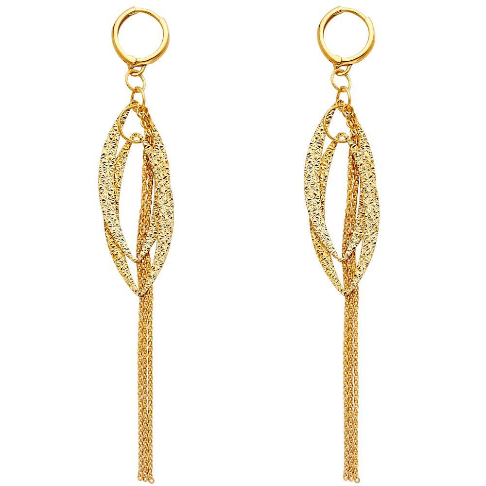 14K Yellow Gold Hanging Earrings