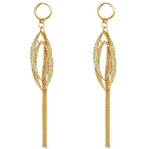 14K Yellow Gold Hanging Earrings