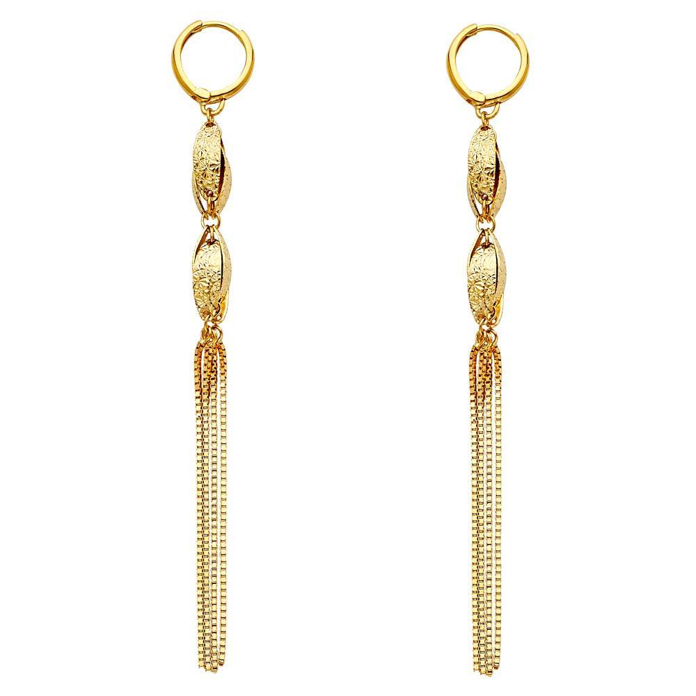 14K Yellow Gold Hanging Earrings