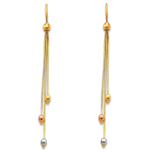 Load image into Gallery viewer, 14K Tri Color Gold Hanging Earrings