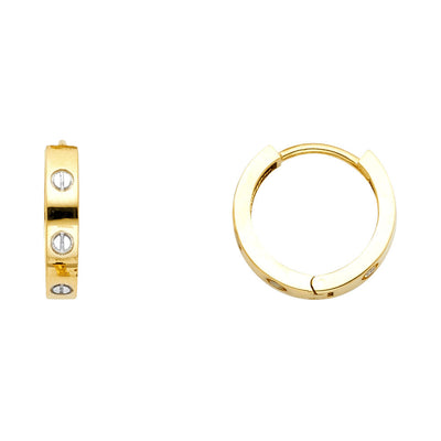 14K ROUND HUGGIES Earring 2grams