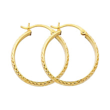 Load image into Gallery viewer, 14K Yellow Gold 3mm DC Hoop Earrings