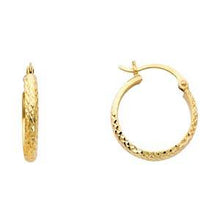 Load image into Gallery viewer, 14K Yellow Gold 3mm DC Hoop Earrings