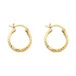 Load image into Gallery viewer, 14K Yellow Gold 3mm DC Hoop Earrings