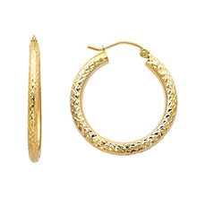 Load image into Gallery viewer, 14K Yellow Gold 3mm DC Hoop Earrings