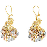 14K Tri Color Gold 20mm DC Chandelier Hanging Earrings