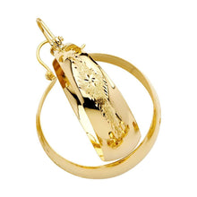 Load image into Gallery viewer, 14K Yellow Gold Diamond Cut Graduated Hoop Earrings