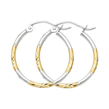 Load image into Gallery viewer, 14K Two Tone Gold DC Hoop Earrings