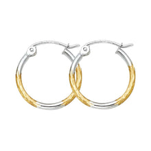 Load image into Gallery viewer, 14K Two Tone Gold DC Hoop Earrings