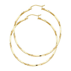 14K Yellow Gold Curled Hoop Earrrings