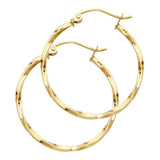 14K Yellow Gold Curled Hoop Earrrings