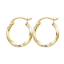 Load image into Gallery viewer, 14K Yellow Gold Curled Hoop Earrrings