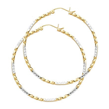 Load image into Gallery viewer, 14K Two Tone Curled Hoop Earrings